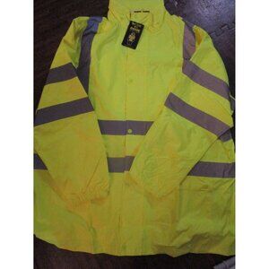 Extra Large XL Game Sportswear Hi-Vis Raincoat Safety Jacket Neon Lime
